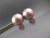 .37CT DIAMOND & AAA PINK SAPPHIRE & PINK SOUTH SEA PEARL 14K WHITE GOLD EARRINGS