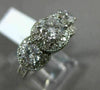 ESTATE 2.0CT DIAMOND 14KT WHITE GOLD 3D 3 STONE FILIGREE HALO ENGAGEMENT RING