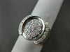 ANTIQUE LARGE .62CT ROUND DIAMOND 18KT WHITE GOLD 3D OVAL RING BEAUTIFUL! #22508