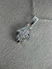 ESTATE .10CT DIAMOND 14KT WHITE GOLD 3D ETOILE HAMSA LUCKY HAND PENDANT #18455