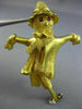 ESTATE LARGE .20CT AAA RUBY & SAPPHIRE 18K YELLOW GOLD 3D SCARECROW BROOCH PIN