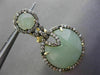 ESTATE LARGE .97CT DIAMOND & GREEN AGATE 14KT YELLOW GOLD HALO CLIP ON EARRINGS
