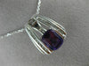 LARGE 2.20CT DIAMOND & AAA AMETHYST 14K WHITE GOLD 3D CUSHION TRIANGULAR PENDANT