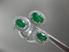 ESTATE 2.93CT DIAMOND & AAA EMERALD 14KT WHITE GOLD 3D OVAL 3 STONE TENSION RING