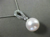 ESTATE .15CT DIAMOND 14K WHITE GOLD 3D SOUTH SEA PEARL ETOILE FLOATING PENDANT