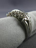 ANTIQUE WIDE .38CT DIAMOND 14KT WHITE GOLD DOUBLE ROW ANNIVERSARY RING #18803