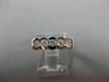 ANTIQUE WIDE DIAMOND 14KT WHITE GOLD 5 STONE SEMI BEZEL ANNIVERSARY RING #22478