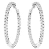 1CT DIAMOND 14KT WHITE GOLD INSIDE OUT SHARED PRONG 3 LEAF HOOP HANGING EARRINGS