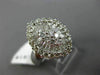 ESTATE LARGE 2.18CT ROUND & BAGUETTE DIAMOND 18KT WHITE GOLD 3D CLUSTER FUN RING