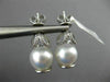 LARGE .40CT DIAMOND & AAA SOUTH SEA PEARL 18K WHITE GOLD TEAR DROP STUD EARRINGS