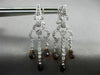 ESTATE 1.40CT DIAMOND & GARNET 14KT WHITE GOLD HANGING FILIGREE EARRINGS #20049