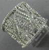 ESTATE LARGE 1.18CT DIAMOND 14KT WHITE GOLD 3D MULTI LEAF OPEN FILIGREE FUN RING
