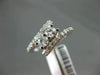 ESTATE .75CT DIAMOND 14K WHITE GOLD 2 STONE CRISS CROSS SEMI ETERNITY LOVE RING