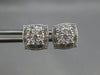 .90CT DIAMOND 14KT WHITE GOLD 3D ROUND & BAGUETTE SQUARE FILIGREE STUD EARRINGS