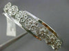 ESTATE .20CT DIAMOND 14K WHITE GOLD CLASSIC MULTI CLUSTER FLOWER BANGLE BRACELET