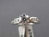 ESTATE WIDE .91CT ROUND DIAMOND 14KT WHITE GOLD SOLITAIRE ENGAGEMENT RING #21702