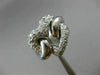 ESTATE LARGE 1.25CT ROUND DIAMOND 18KT WHITE GOLD 3D OPEN HEART PAVE LOVE RING