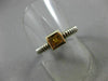 ESTATE .50CT AAA CITRINE 925 SILVER & 14KT GOLD 3D SQUARE SOLITAIRE RING #22033