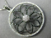LARGE 1.07CT WHITE & BLACK DIAMOND 14KT TWO TONE GOLD 3D CIRCULAR FLOWER PENDANT