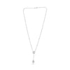 .65CT DIAMOND 14K WHITE GOLD ROUND & BAGUETTE SQUARE TEAR DROP LARIAT NECKLACE