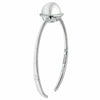 ESTATE LARGE .28CT DIAMOND & AAA SOUTH SEA PEARL 18KT WHITE GOLD BANGLE BRACELET