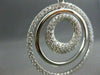 ESTATE LARGE 1.98CT DIAMOND 14KT WHITE GOLD CIRCLE OF LIFE HANGING EARRINGS
