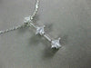 ESTATE LARGE .65CT DIAMOND 14K WHITE GOLD 3 STONE SQUARE FLOATING PENDANT #18527