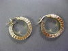 ESTATE 14KT YELLOW GOLD CLASSIC DIAMOND CUT HAMMER LOOK HOOP EARRINGS #24342
