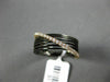 ESTATE WIDE .15CT DIAMOND 18KT ROSE & BLACK GOLD MULTI ROW CRISS CROSS LOVE RING