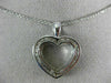 ESTATE LARGE .75CT DIAMOND 18KT WHITE GOLD 3D CLASSIC OPEN HEART PENDANT #12129