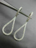 ESTATE .90CT DIAMOND 18KT WHITE GOLD 3D CLASSIC OPEN TEAR DROP HANGING EARRINGS