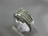 ESTATE WIDE 1.35CT ROUND & PRINCESS CUT DIAMOND 14K WHITE GOLD 3D BELT LOVE RING