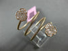ESTATE WIDE .40CT DIAMOND 14KT ROSE GOLD 3D 3 CLOVER FLOWER FLEXIBLE LOVE RING