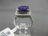 ESTATE LARGE 4.96CTW DIAMOND & AAA AMETHYST 14KT WHITE GOLD FILIGREE HALO RING