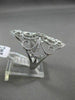 ESTATE LARGE .26CT DIAMOND 14KT WHITE GOLD OPEN FILIGREE MILGRAIN COCKTAIL RING