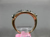 ESTATE .13CT DIAMOND & WHITE QUARTZ 14KT ROSE GOLD 3D CLUSTER WAVE FUN RING