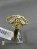 ESTATE WIDE .35CT ROUND & PRINCESS DIAMOND 14K YELLOW GOLD 3D OPEN FILIGREE RING