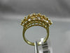 ESTATE WIDE 1.80CT DIAMOND 14KT YELLOW GOLD 3D 3 ROW PYRAMID ANNIVERSARY RING