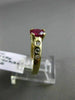 ESTATE WIDE .58CT DIAMOND & RUBY 14KT YELLOW GOLD 3D ETOILE OVAL ENGAGEMENT RING