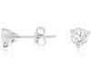 ESTATE 1CT DIAMOND 14KT WHITE GOLD ROUND CLASSIC SOLITAIRE 3 PRONG STUD EARRINGS