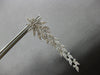 EXTRA LARGE 2.68CT DIAMOND 18KT WHITE GOLD 3D ROUND MULTI LEAF HANGING EARRINGS