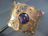 ESTATE LARGE 7.50CT DIAMOND & AAA AMETHYST 14K ROSE GOLD 3D CUFF BANGLE BRACELET