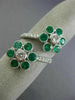 ESTATE EXTRA LARGE 2.29CT DIAMOND & AAA EMERALD 18KT WHITE GOLD FLOWER LOVE RING