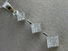 ESTATE .60CT DIAMOND 14KT WHITE GOLD 3D SQUARE INVISIBLE JOURNEY PENDANT #21222