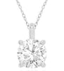 1.0CT DIAMOND 14K WHITE GOLD 3D ROUND CLASSIC SOLITAIRE 4 PRONG FLOATING PENDANT