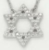 ESTATE .15CT DIAMOND 14KT WHITE GOLD 3D CLASSIC STAR OF DAVID FLOATING PENDANT