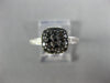 ESTATE .77CT WHITE & BLACK DIAMOND 14KT WHITE GOLD 3D CLUSTER SQUARE FUN RING