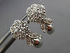 ANTIQUE 1.23CT DIAMOND 14KT WHITE GOLD 3D CLASSIC FLOWER LEAF EARRINGS #15877