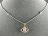 ESTATE .26CT WHITE & PINK DIAMOND 18KT WHITE & ROSE GOLD EVIL EYE LUCKY NECKLACE