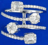 WIDE 1.0CT DIAMOND 18KT WHITE GOLD MULTI ROW ROUND & BAGUETTE INVISIBLE FUN RING